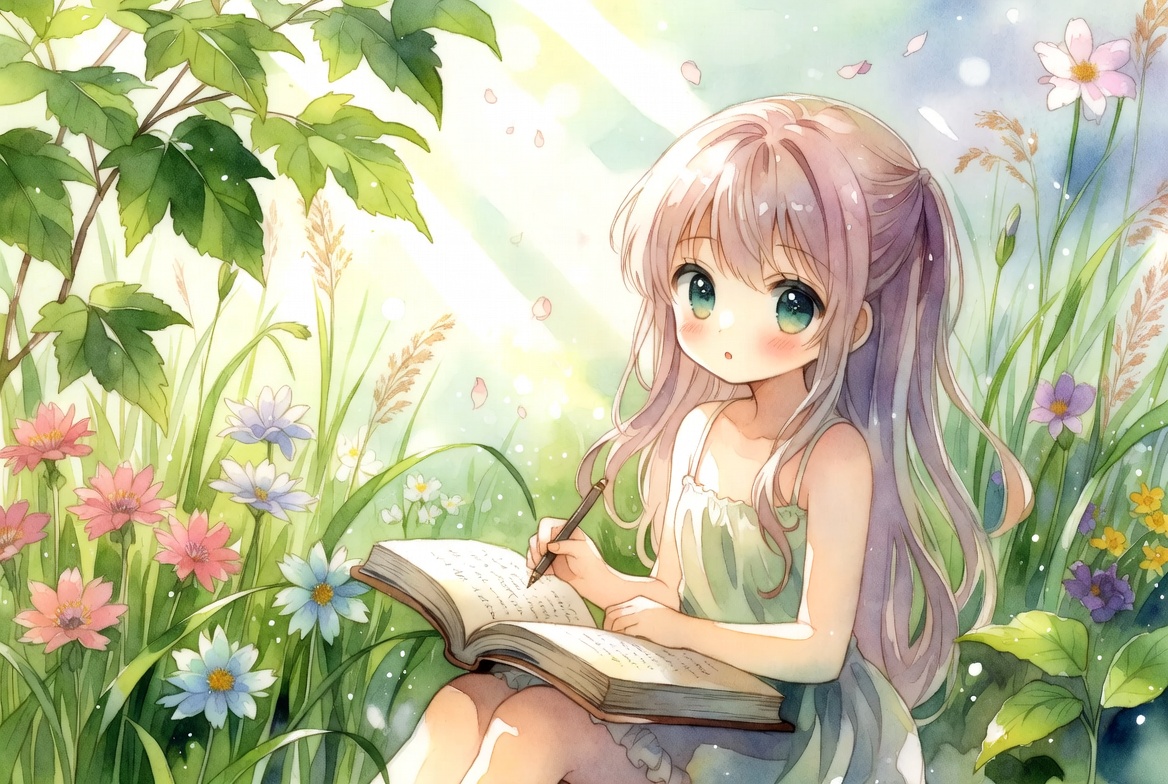 oaesx's tweet photo. 春分の境目にひらく草木の声🌱🌤️

かさ…きらり…🌿
光と影が草木を透かす頁📚

しん…ふわり…🍃
古典の声が境目でほどける記録📖

ゆら…ひかり…🌼
万葉の草も唐詩の花も息づく断章📜

ひゅう…すん…🌤️
光の均衡に植物のささやきが浮かぶ🪶

#春分 #古典植物 #読書スケッチ https://t.co/a0ZNBI1vly