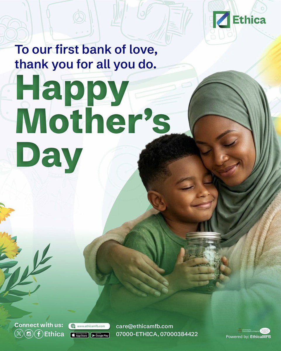 Today we give kudos to every mother who gives endlessly and loves without limits.

Your sacrifices never go unnoticed.

We see you. We celebrate you. 💚

Happy Mother’s Day.

#ethica #launchingsoon