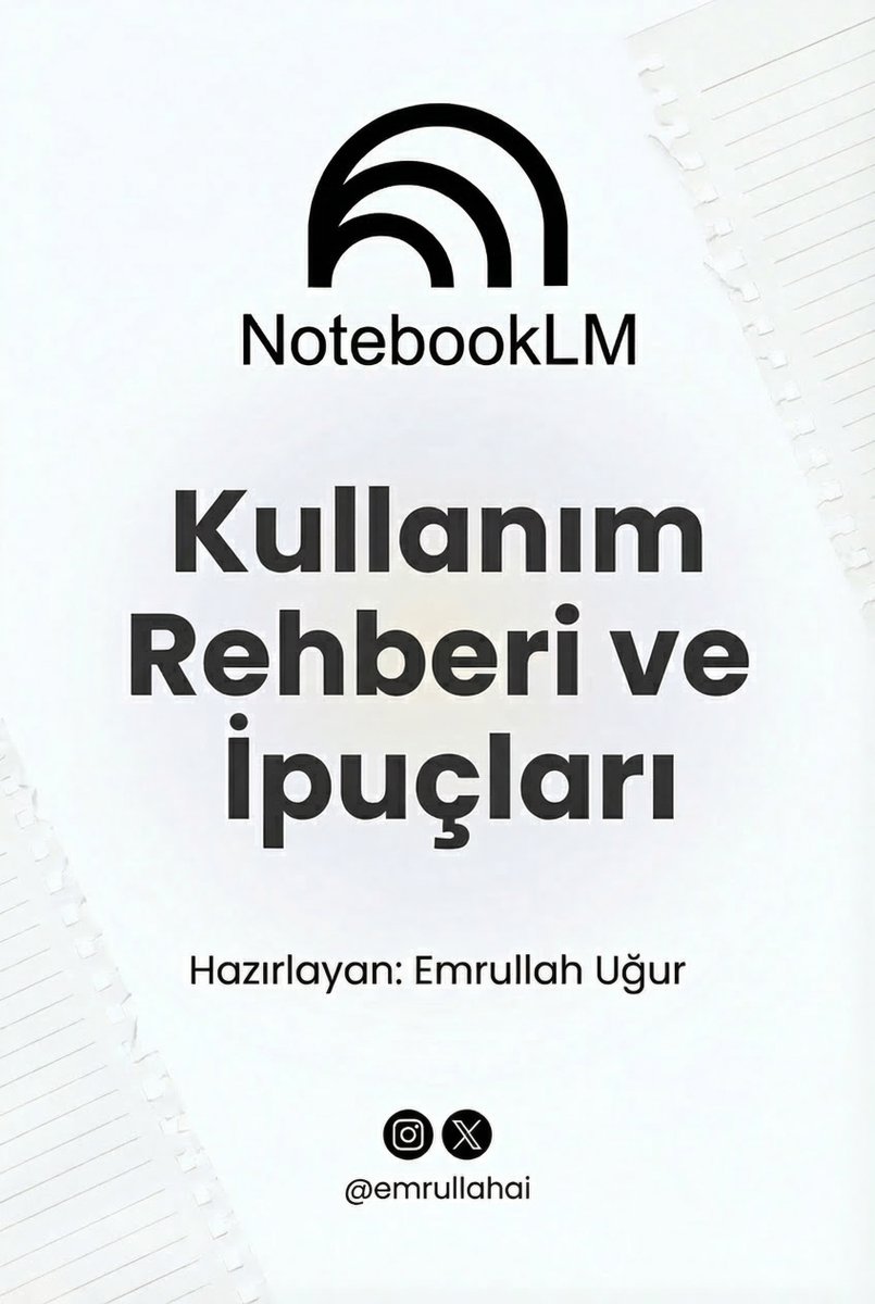 NotebookLM'le ilgili her şeyi eksiksiz öğrenebileceğin, sizler için hazırlamış olduğum kapsamlı NotebookLM Rehberi burada ve tamamen ücretsiz. 

İçinde ne var? Tüm araçların ayrıntılı kullanımı, ileri düzey teknikler, eğitimde nasıl kullanılacağı, Google Docs ve Slides ile nasıl