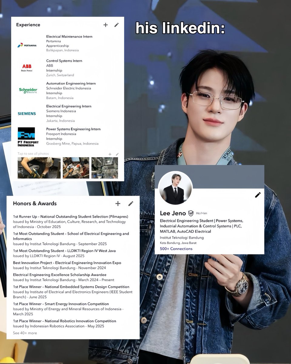 jaxvmin's tweet photo. Jeno as an itb boy yang lebih aktif di linkedin daripada sosmed https://t.co/oY3u2tGToI