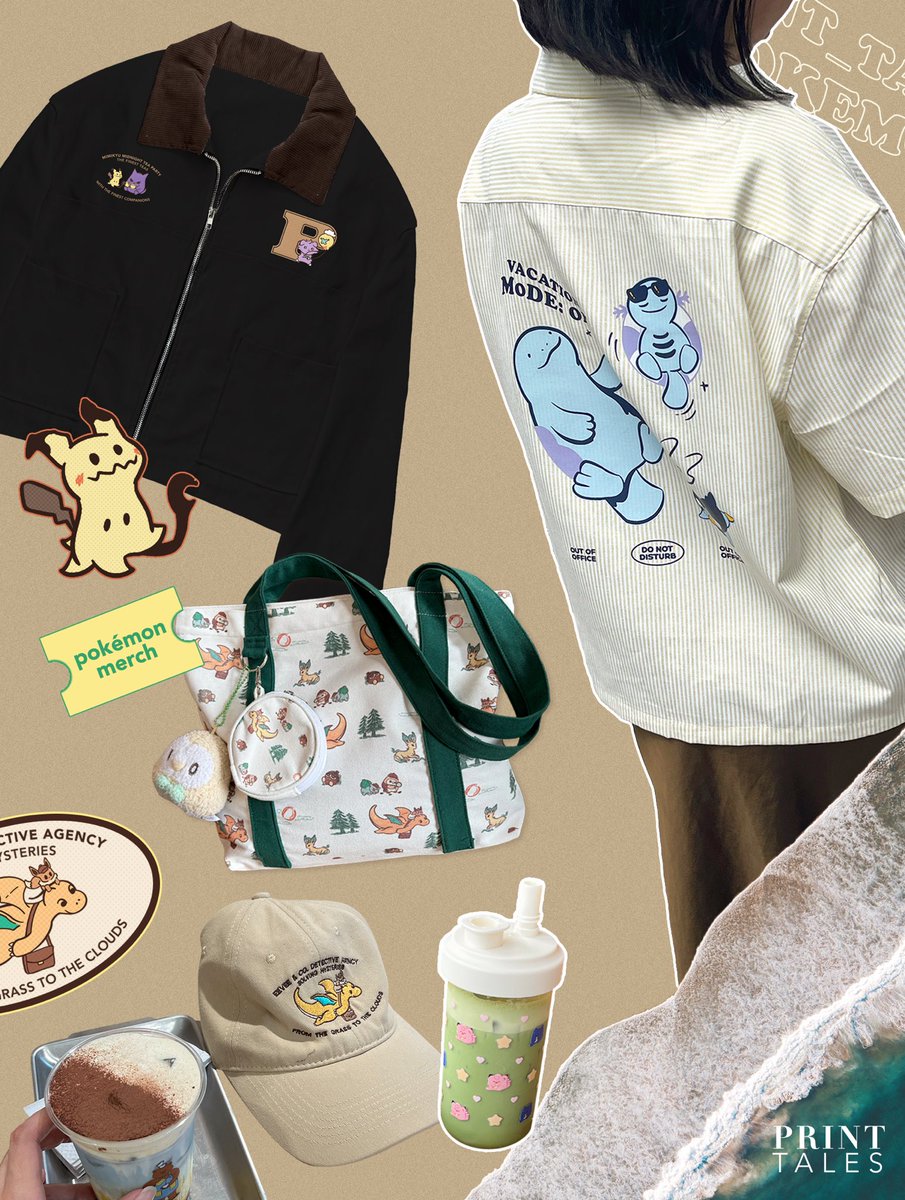 print_tales's tweet photo. ( rts appreciated ) new pkmn functional fanmerch coming thru 🌊🐚🫧 clothing, caps, bags, drinkware &amp; more! 

🏖️ pre-order by march 16th (9pm) to get a free acrylic pin 
☀️ get any 2 for a free sticker pack feat. wooper, rowlet, gengar, &amp; snorlax

— https://t.co/cFahPmhhvh https://t.co/n7inHK9aIB