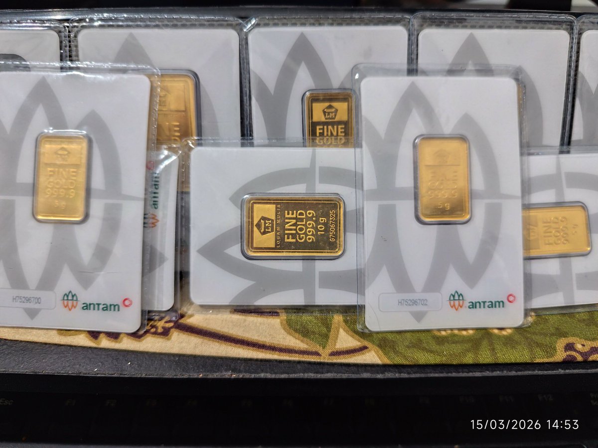 ArRrizk's tweet photo. 15 Maret 26
0,1gr=@ 400
0,25gr=@ 900
0,5gr=@ 1.675
1gr=@ 3.150
2gr=@ 6.200
3gr=@ 9.200
5gr=@ 15.100
10gr=@ 29.750
10grbino=@ 28.900
10grcebol=@ 38.900
25gr=@ 74.500
ReadyOnhand,Buyback antam 2.720-2.950an. Terima jubel emas 24 karatnperhiasan,Lok. Ketintang/ciwo sby COD/kirim https://t.co/uLY7d1s9k4