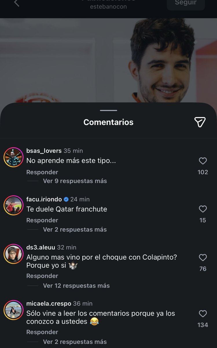 Nanosecso's tweet image. Tiene un incidente en pista con otro piloto y ya van los fans de Colapinto a insultarlo en masa en Instagram 

Los argentinos son un experimento social