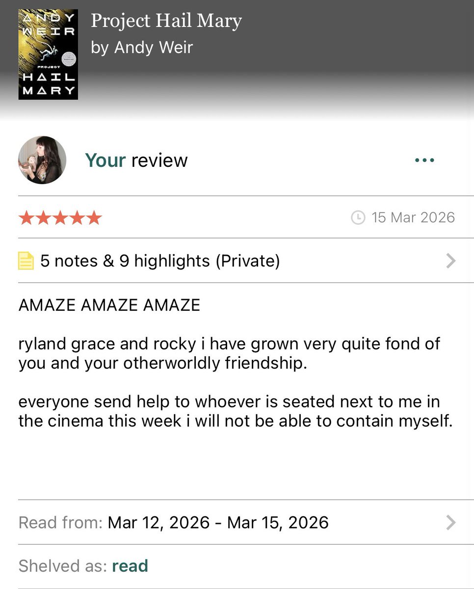exileluvs's tweet photo. i am literally levitating my life has been forever changed thank you project hail mary thank you ryan gosling https://t.co/YtqfMkATYh