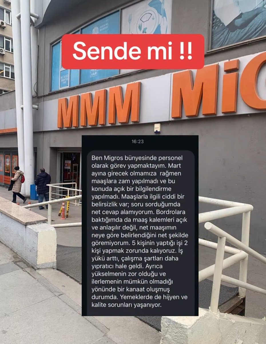 Personel bir işletmenin omurgasıdır, bunun ne zaman farkında olacaksın #migros 
#migrosboykot