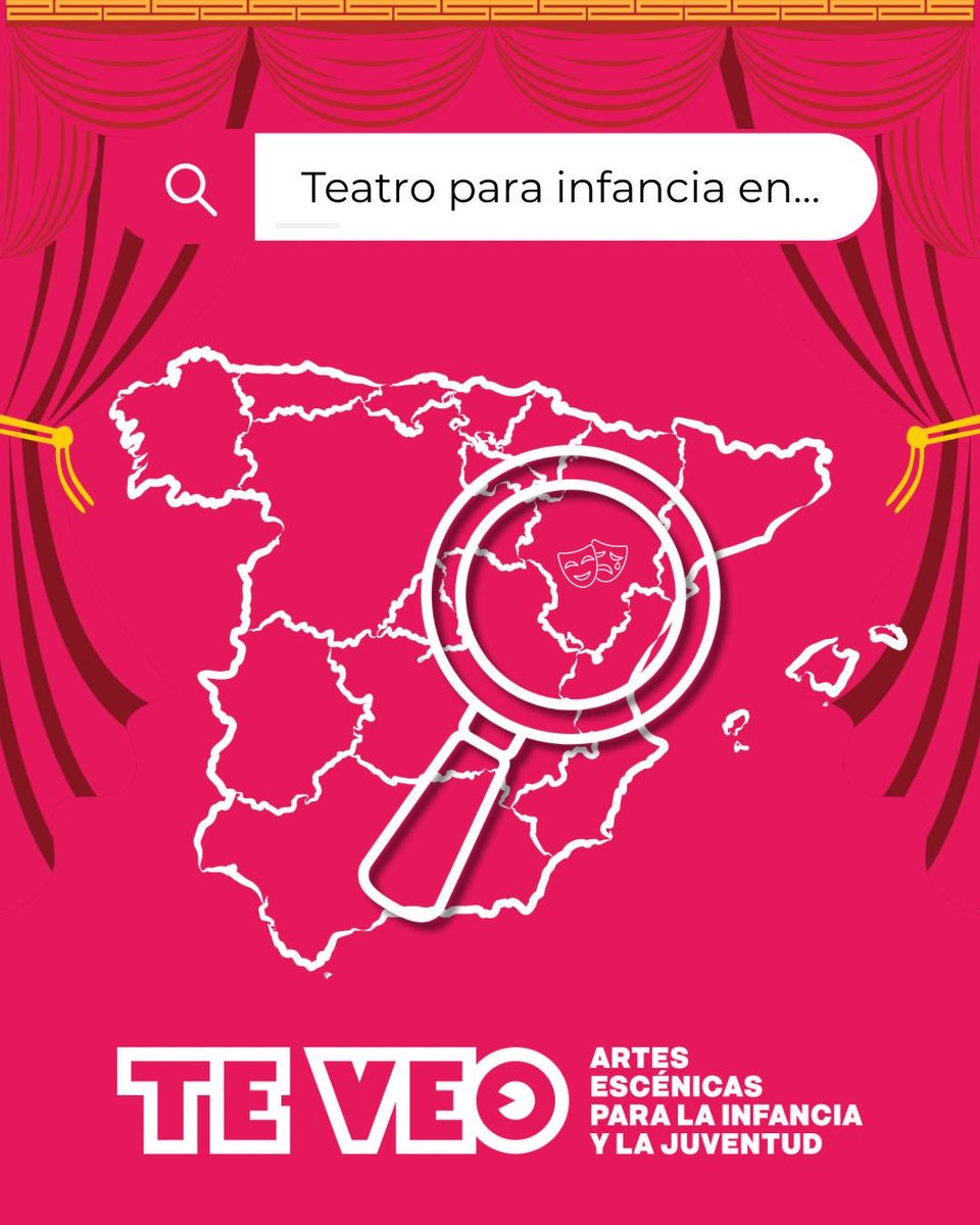 AsociacionTeveo's tweet photo. Vivas donde vivas, mires donde mires… allí está TE VEO 😍. 

🎭 70 compañías de todo el territorio dan vida a nuestra Asociación, así que si buscas programaciones de artes escénicas para disfrutar en familia, no lo dudes: alguna con sello TE VEO te espera con grandes historias. https://t.co/G0i5uAW9Zd