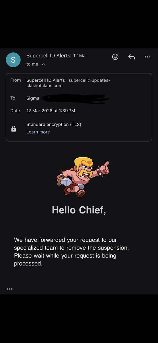 Don6925's tweet photo. @ClashofClans @GoodGuyFerri @supercell it has been over 3 days . My account was immediately verified. And after verification and it is stuck there since then . 3 days no removal of suspension. I am also unable to contact via in game support.Tried new device but still same issue. https://t.co/Y4XtUVsFan