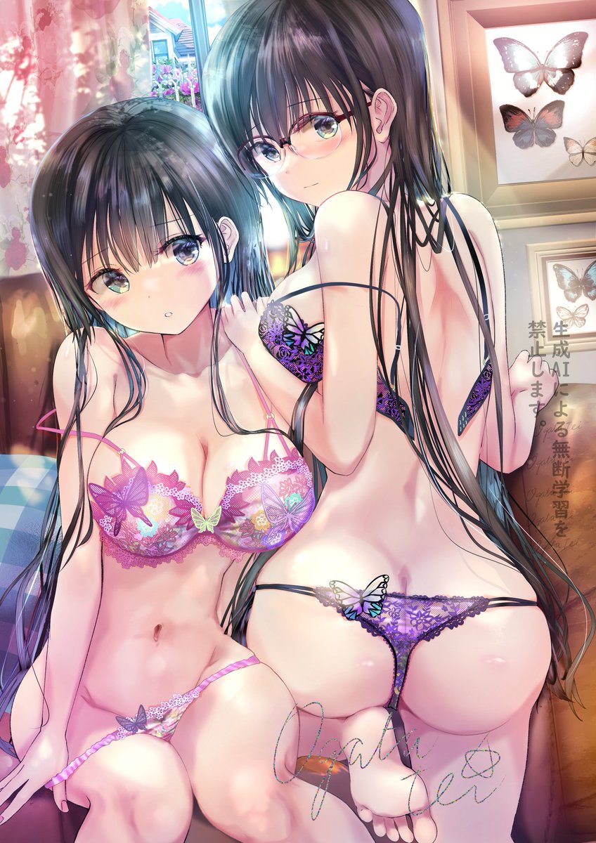 teioagta's tweet photo. 双子幼馴染みランジェリー
「ねえ・・・どっちをモデルにしてくれるの？」 https://t.co/ZcJLDG0AoO