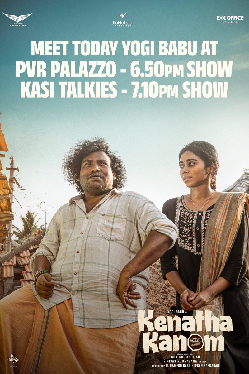 Sugumar_Tweetz's tweet photo. Get a Chance to Meet #YogiBabu and take Selfie 🤳 

Catch him at #KenathaKanom 

PVR Palazzo – 6:50 PM show 📽️
Kasi Talkies – 7:10 PM show📽️ https://t.co/1a40R0BSOj