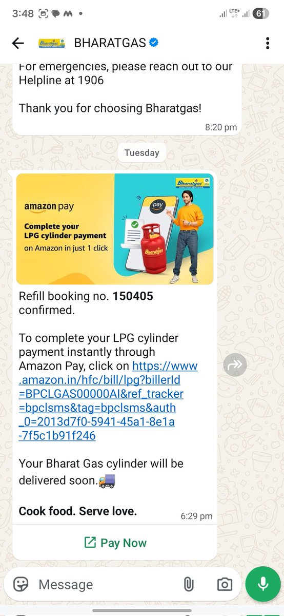 asifkvs's tweet photo. @BPCLLPG Booked on March 10th, got OTP for delivery and payment link the next day, but the payment link was not working, and the refill has not been delivered yet. No response from distributor also. Andhra Pradesh Krishna district. complaint portal also not working. 
#LPGcrisis https://t.co/gipRulaOLm