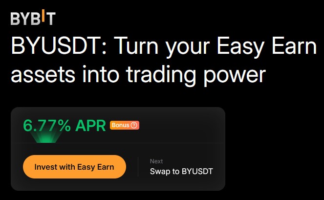 TrustPAka's tweet photo. Cüzdanında stablecoin tutuyorsan paranın sessizce çalışmasını sağlayabilirsin.

BYUSDT Nasıl Çalışır? USDT'nı platforma yatırıyorsun, sistem bunu likidite olarak kullanıyor, sen de karşılığında getiri kazanıyorsun. 

1 BYUSDT = 1 USDT olduğu için değer kaybı riski yok. Banka mevduatının kripto versiyonu ama çok daha yüksek faizle.

🚀%10'a kadar APR!
🚀1:1 USDT karşılığı, değer kaybı yok!
🚀Esnek kullanım

Not: APR piyasa koşullarına göre değişkendir, %10 tavan rakamıdır.

https://t.co/vGT9wVGMpz

@Bybit_Official #Bybit #Stablecoin #EarnCrypto