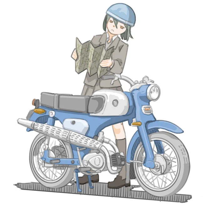 寄り道したら現在地がわからなくなった女子です。 (ホンダ スポーツカブC115)【再掲】 #バイクJK #バイク女子