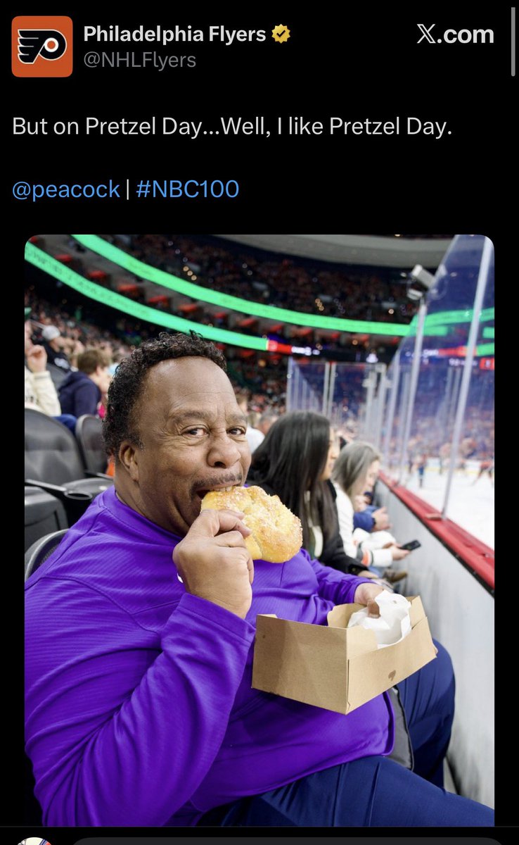 Creed_Thoughts2's tweet photo. Seeing Stanley enjoying a pretzel in real life has to be a magical feeling https://t.co/njIEF5f29O