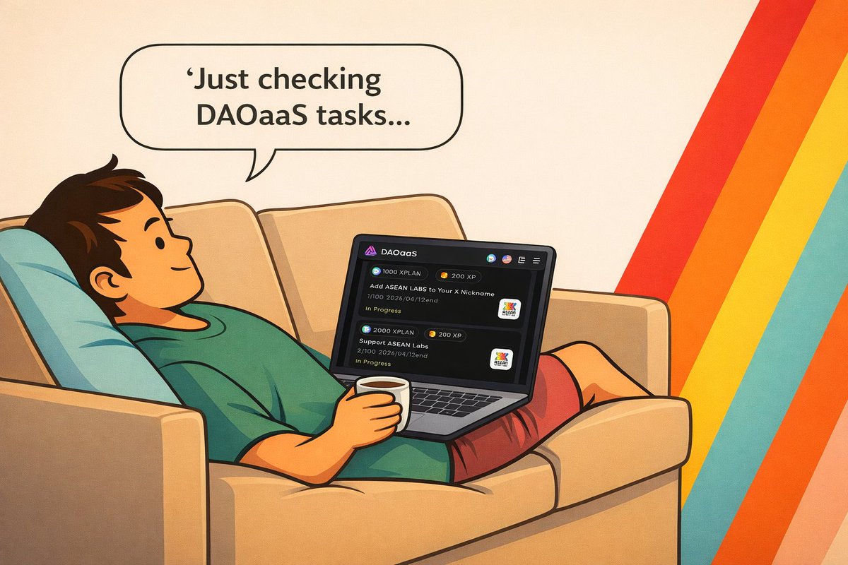 AseanLabs_'s tweet photo. Sunday mood โ๐ป
Some people scroll.
Some people rest.
Smart ones open @DAOaaS_Official and finish a few tasks.
XPLAN doesnโt farm itself.
Join the grind โ https://t.co/JLozO4LjW5
#ENI #DAOaaS #Web3 https://t.co/WX8OFBnMid