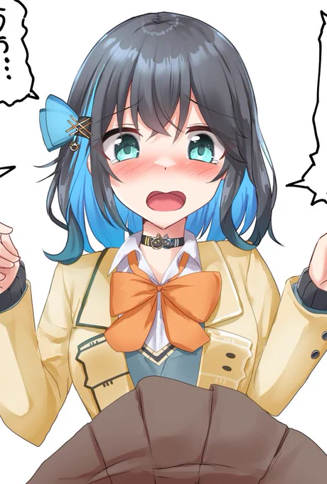 依頼でみゃーまいのスカートめくりされたイラスト描きました!! 泣き顔かわいいねみゃーまい^^ 高解像度とSynthesizer V衣装の差分はこちら