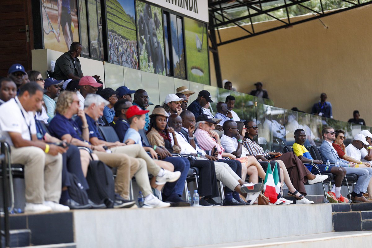 PHOTOS: President #Kagame and First Lady Jeannette Kagame attend the ATP Challenger 100 final at IPRC #Kigali Ecology Tennis Centre, where rivals Marco Trungelliti and Marco Cecchinato face off.

📸: <a href="/Dankwizera1/">Gatsinzi_K_Dan</a> /TNT