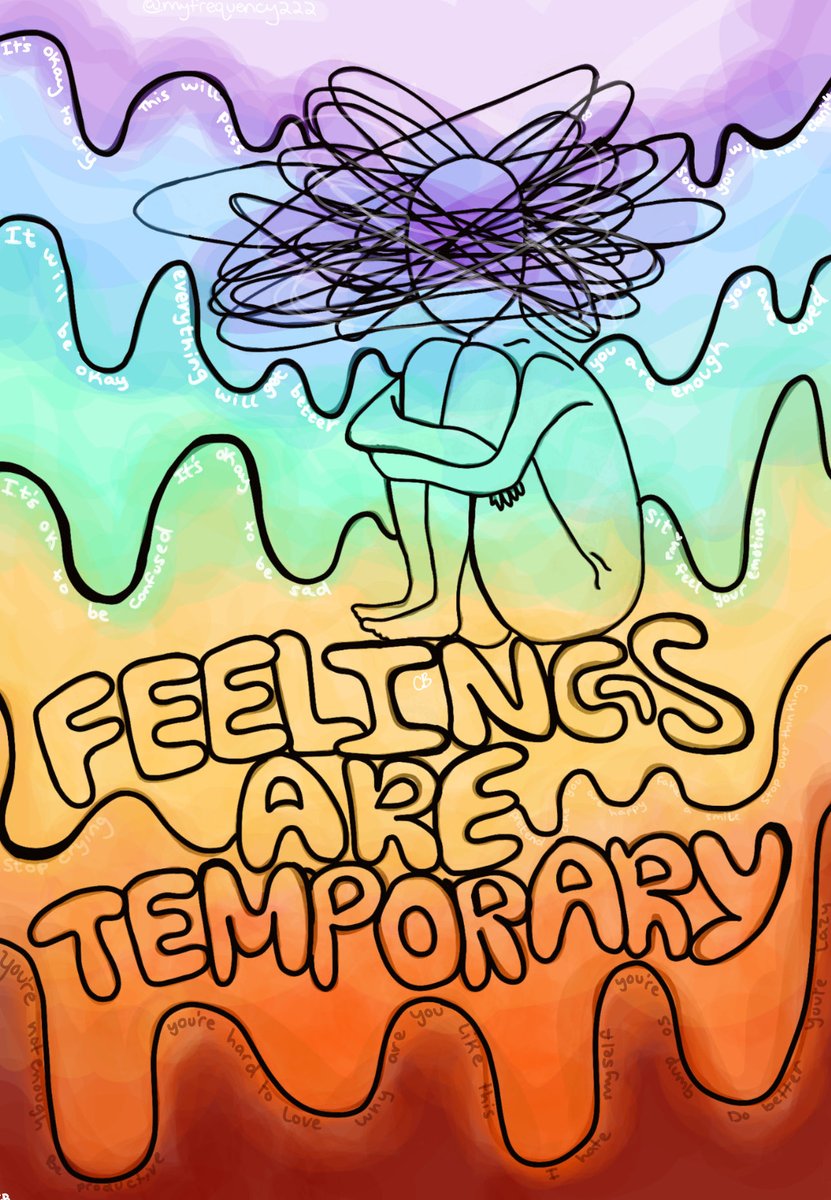 myfrequency222's tweet photo. Our minds can carry both harsh and compassionate voices at the same time. I remind myself that emotions move like waves they rise, they peak, and eventually they fade. Be patient with yourself and give yourself grace when the feelings are big. All feelings are temporary!! https://t.co/cj2MSHMRpe