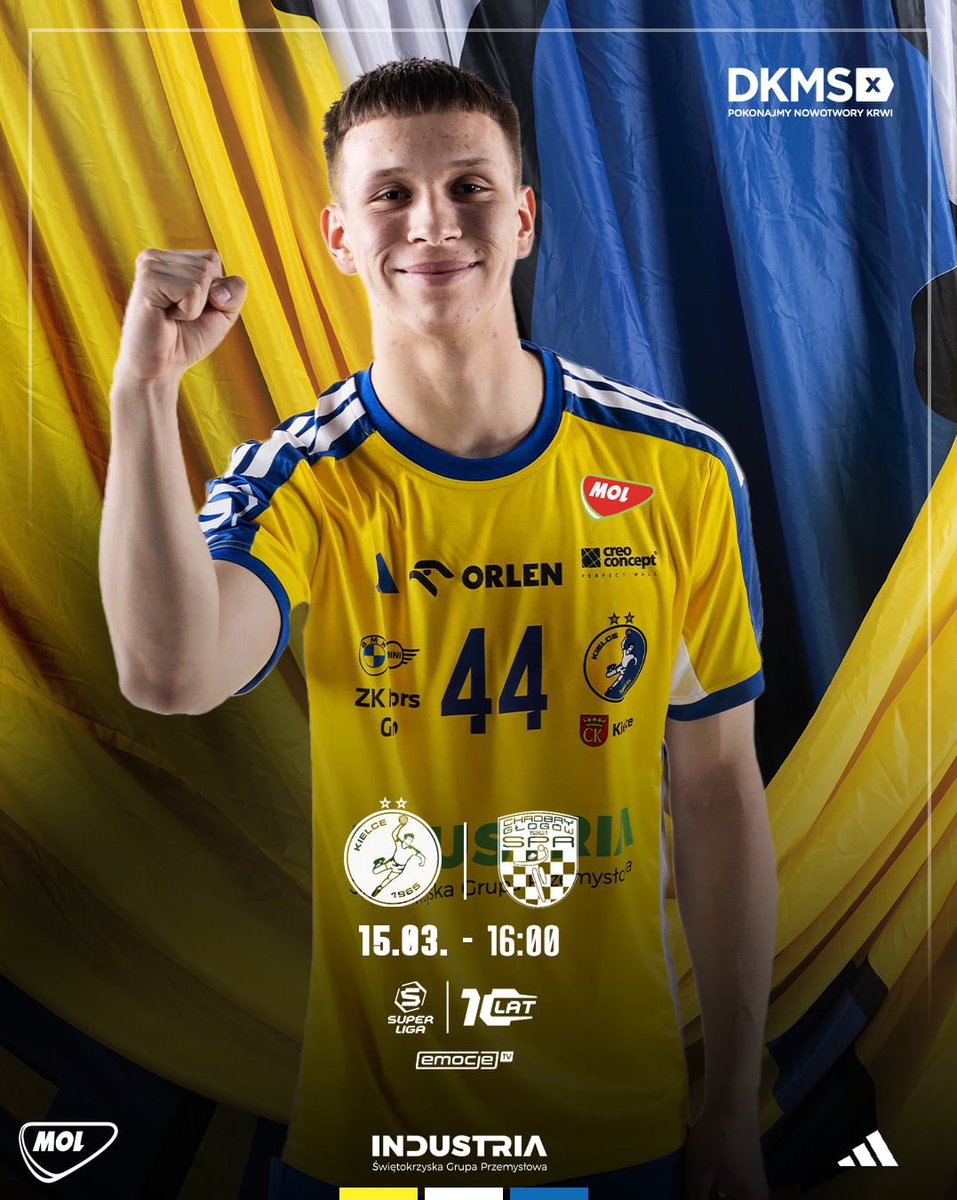 kielcehandball's tweet photo. 🟨⬜️🟦 #matchDAY
Ostatnie stracie przed przerwą reprezentacyjną!
ℹ️ Pamiętajcie, że dziś #gramyRAZEM z @DKMS_pl, a dla każdej osoby, która zarejestruje się w bazie potencjalnych dawców przygotowaliśmy voucher na -20% w naszym #fanSTORE.
🏆 @orlen_superliga
🆚 @ChrobryH1961
⌚ 16:00
📍 Kielce
📺 @emocjetv
🎟️ https://t.co/4nlA5YzV1t
#gramyRAZEM #dawajDAWAJ