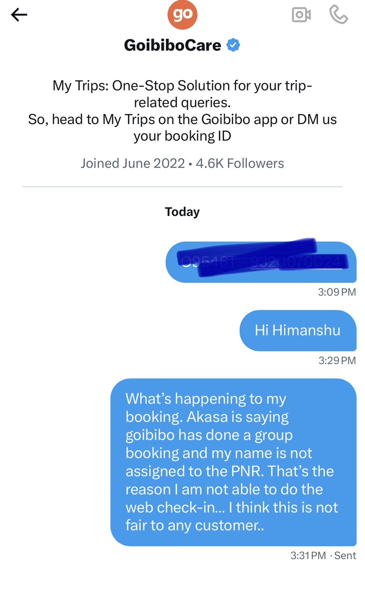 bitsfrmvips's tweet photo. @GoibiboSupport It’s been an hour since @goibibo - Himanshu asked me to send details.. neither the calls, nor DMs on X and Instagram have been answered. A fraudulent group booking system and the inability to assign names to tickets is simply unbelievable. Pathetic customer service. https://t.co/gHfqmYbZFr