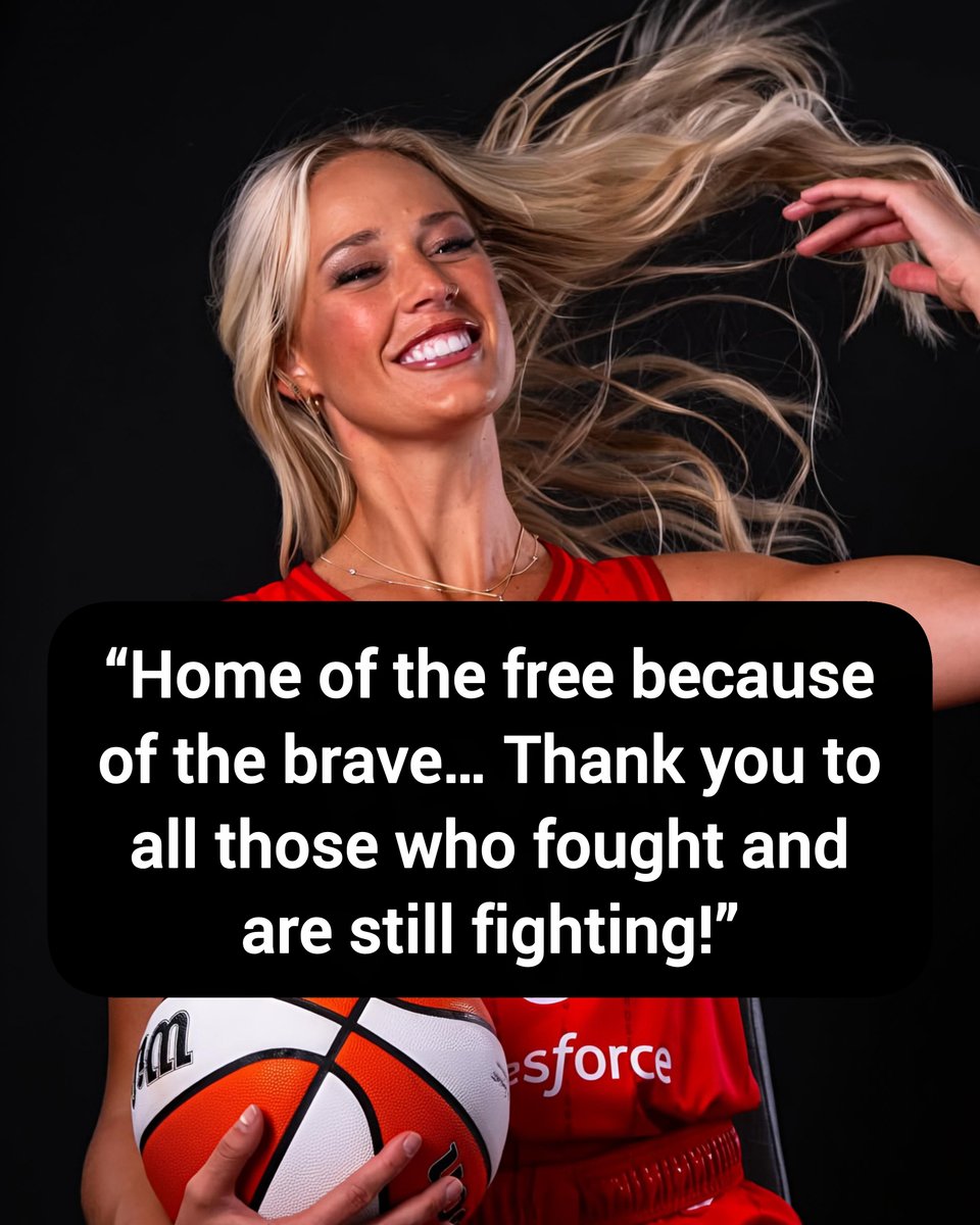 DavidJHarrisJr's tweet photo. Basketball star Sophie Cunningham has refused to bash America, instead thanking our veterans!🇺🇸

“Home of the free because of the brave… Thank you to all those who fought and are still fighting!”👏🏾 https://t.co/LSFtdWi5ms