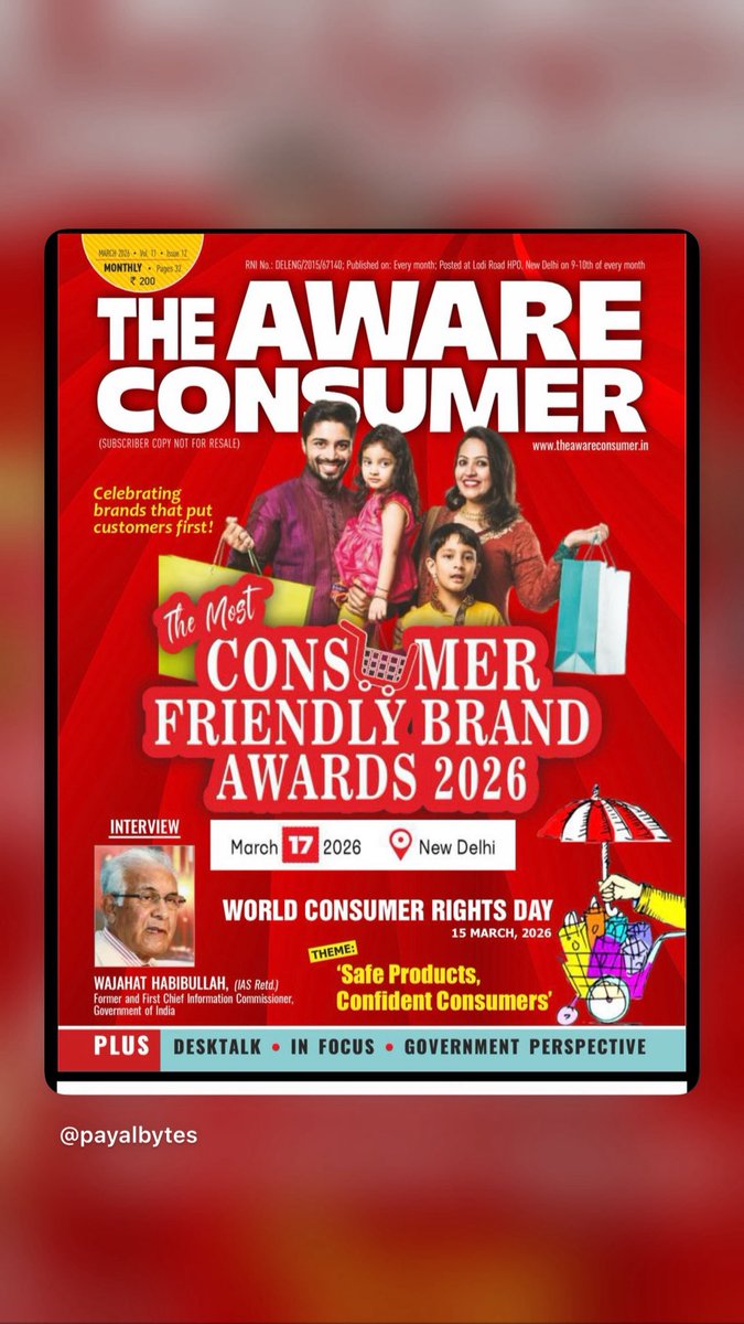 PayalBytes's tweet photo. Happy World Consumer Rights Day! 

Today, we celebrate the rights of consumers worldwide.

Let's use this day to advocate for stronger consumer protections and to empower consumers to make informed choices.

https://t.co/Xz3UE7QqUO
#theawareconsumer
@bejonmisra 
#JagoGrahakJago https://t.co/vgYViToRlW