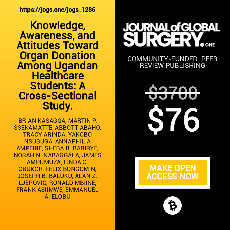 The Journal Of Global Surgery (ONE) tweet media