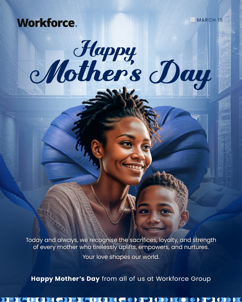 workforce_group's tweet photo. A mother’s impact is felt in every life she touches and every future she helps shape.

Today, we celebrate the women whose strength, compassion, and dedication continue to inspire us all.

Happy Mother’s Day to every amazing mum. https://t.co/fAEtjwf1Zt