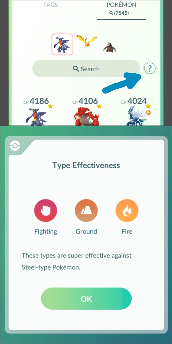 Ari_Leya's tweet photo. @Jeroen026PoGo when going on into battle you can let it show you thr effectiveness. I think it should work with any PvE battle (rockets, raids or dyna) https://t.co/7VdBQsOIJg