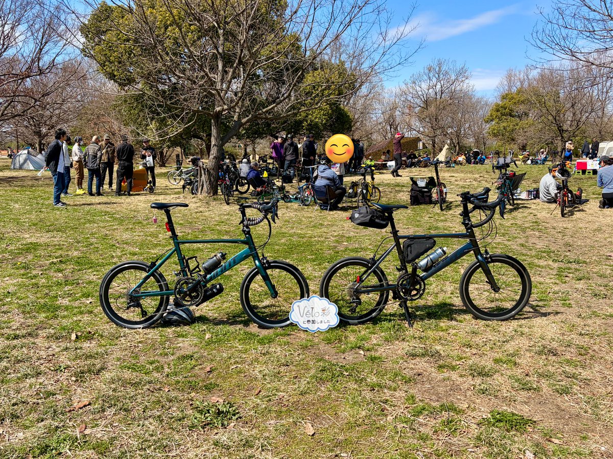 _minosuke's tweet photo. 本日は前回に続き彩湖にてミニベロ空さん主催のvelo彩に参加させて頂きました🚴‍♀️

前回、他人のイスが羨ましくて、今回自分もキャンプチェアデビュー🪑
快適過ぎて寝そうでした😅

そして今回はIDIOMが3台集結できました🤩

#velo彩　#IDIOM https://t.co/O7bRhl1Cy4