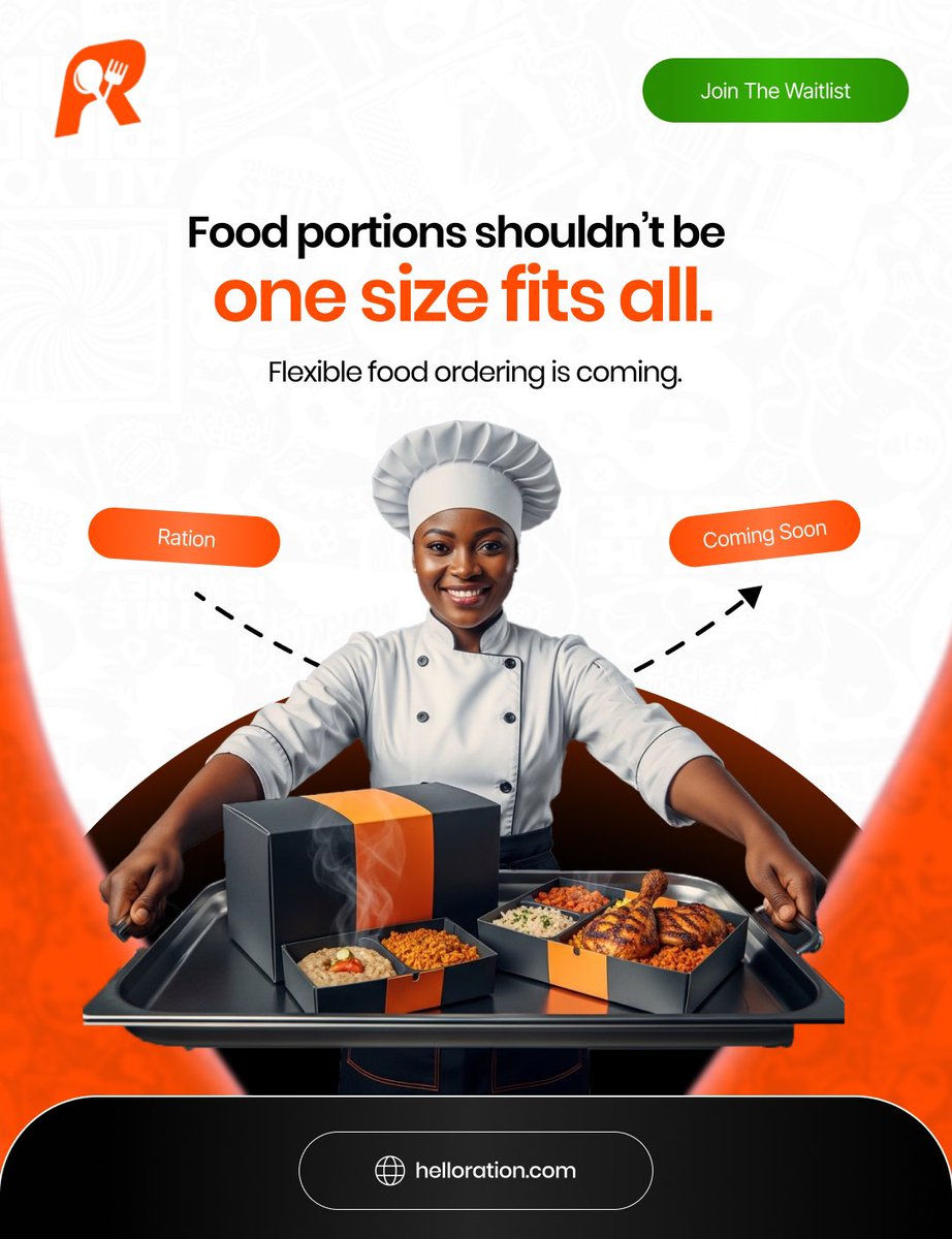 HelloRation's tweet photo. Why should food always be one-size-fits-all?

Sometimes you want a full meal.
Sometimes you just want a portion.

Food ordering should be flexible.

Something exciting is coming.

#RationApp https://t.co/zYz9BGebXU