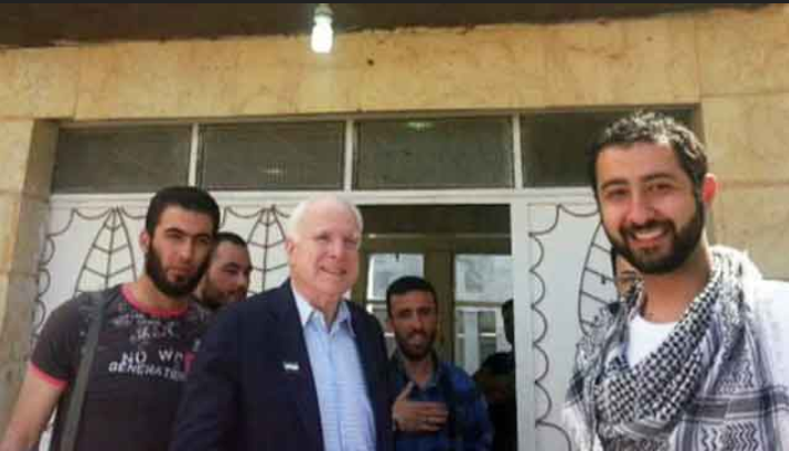 frederickseton's tweet photo. @MeghanMcCain I'm old enough to remember when your daddy and Lindsey Graham were asshole buddies with "moderate" rebels who fought alongside ISIS and Nusra Front. https://t.co/CAIJUN2yzj