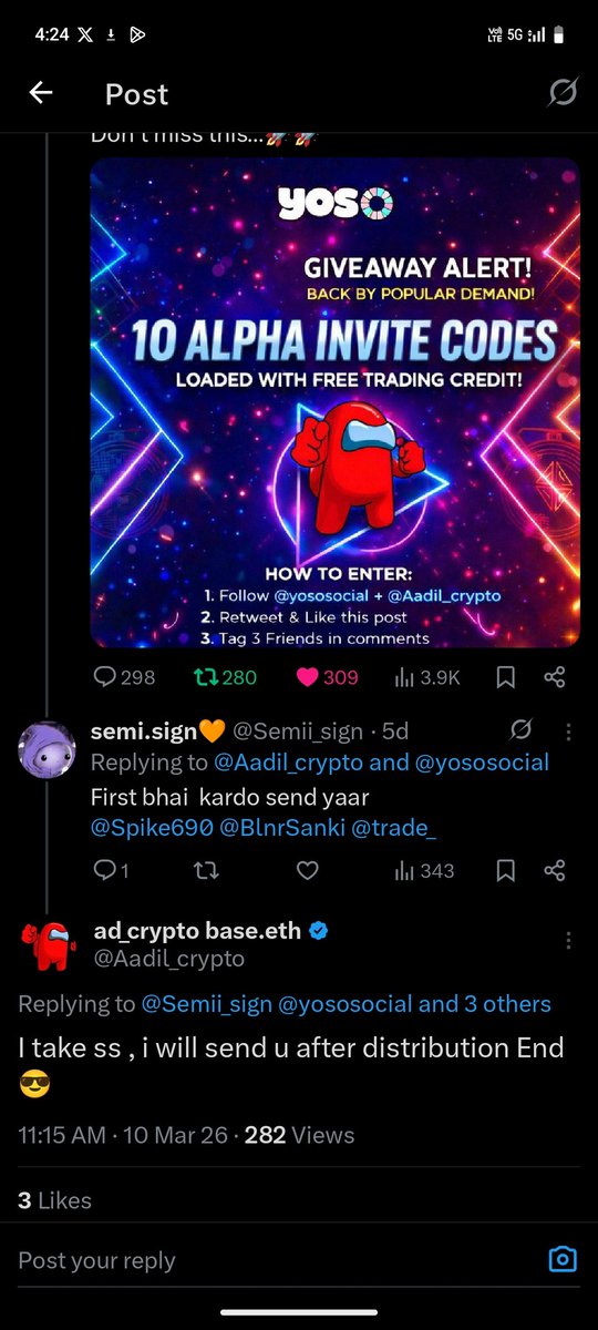 Semii_sign's tweet photo. @Aadil_crypto @xpickr @DevArora88373 @Tanch564255 @doma_207 @Arixfun06 @AfridiJasprit @roshu0634 @Avishek34457361 @ChayanNaskar19 @RafinXBT @IslamMitu62417 Bhai https://t.co/XUBIdZX5YN