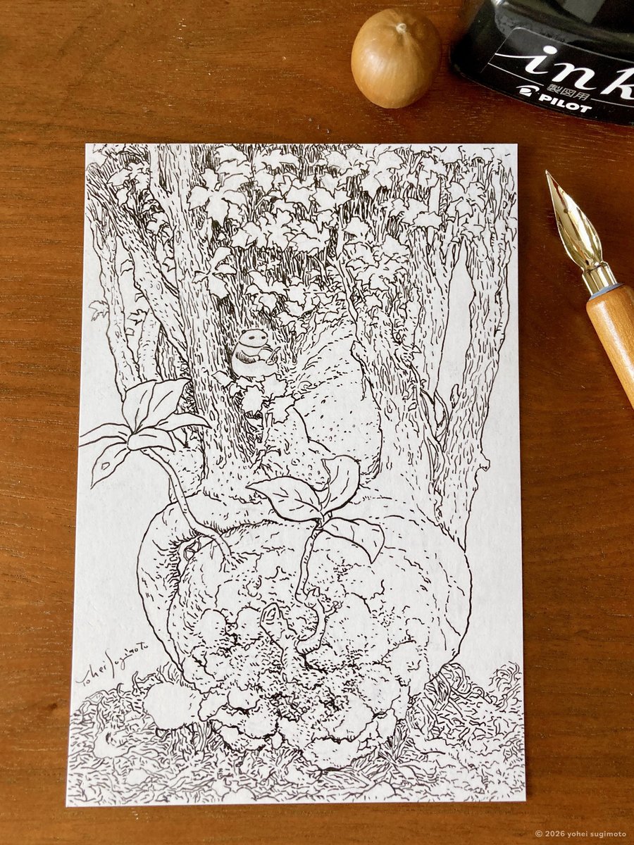 yoheisugimoto's tweet photo. 久しぶりの紙とインク
#イラスト #アナログ #ペン画 https://t.co/F3oCys2MsE