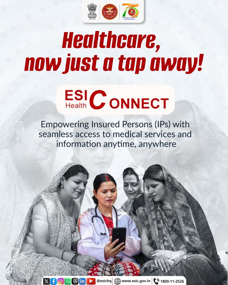 esichq's tweet photo. Healthcare, now just a tap away!
The Health Connect App empowers insured persons with seamless access to medical services, benefit information and essential updates, anytime, anywhere.
Convenience, transparency and care, all in one place.
#ESIC #HealthConnectApp #DigitalESIC #DigitalIndia #ESIC75