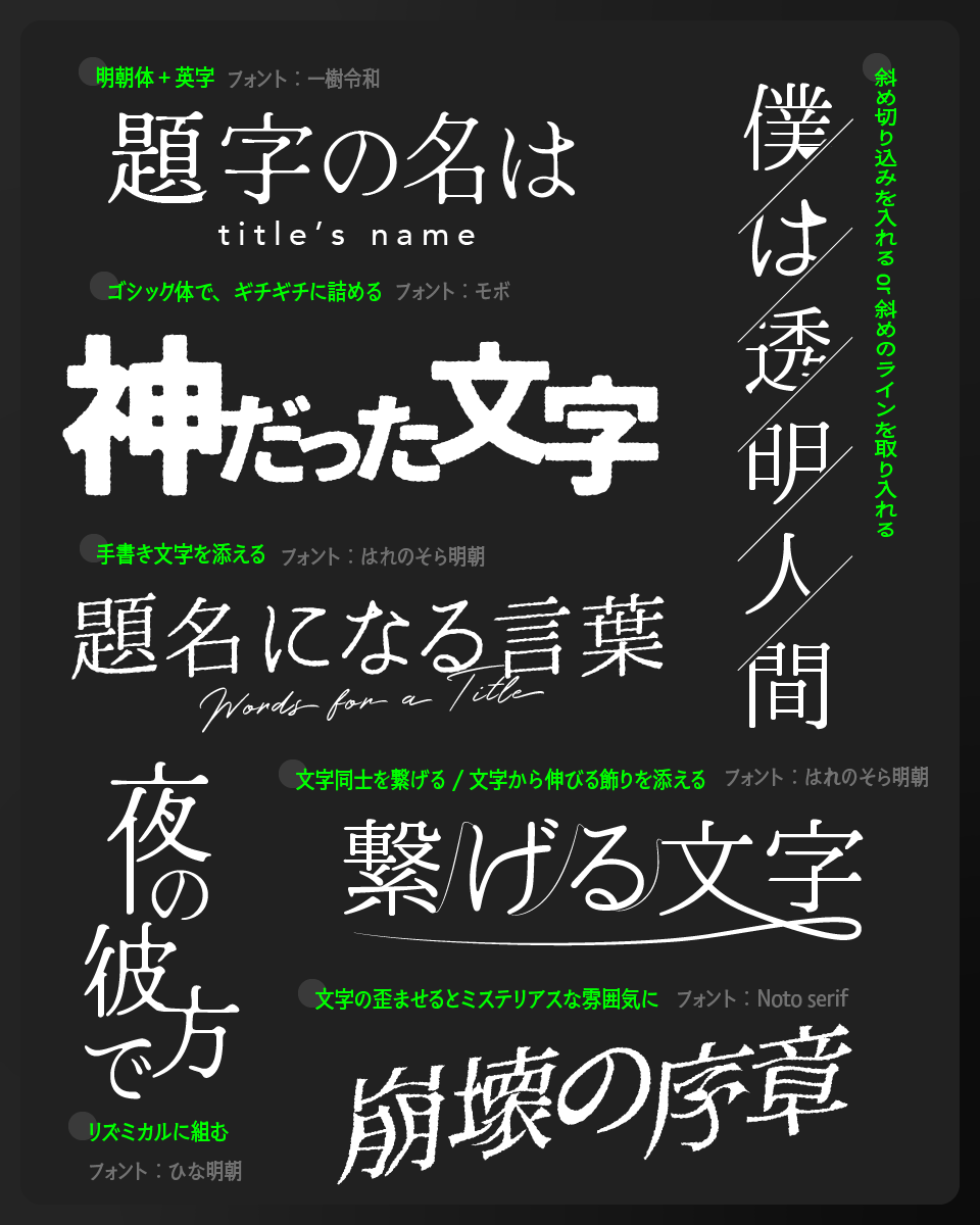 goodfreefonts's tweet photo. フォントからタイトルを作るときに覚えておきたいアイディア https://t.co/OiMtvTxuUk