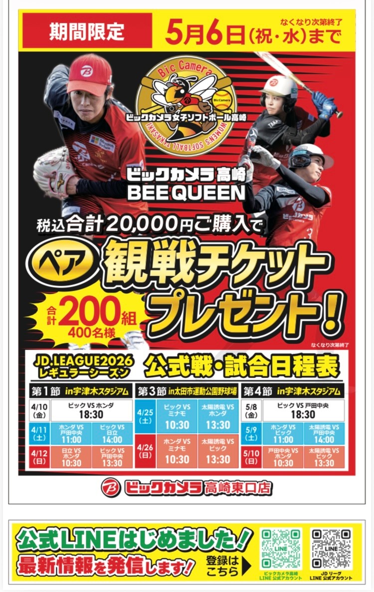 ビックカメラ女子ソフトボール高崎 tweet media