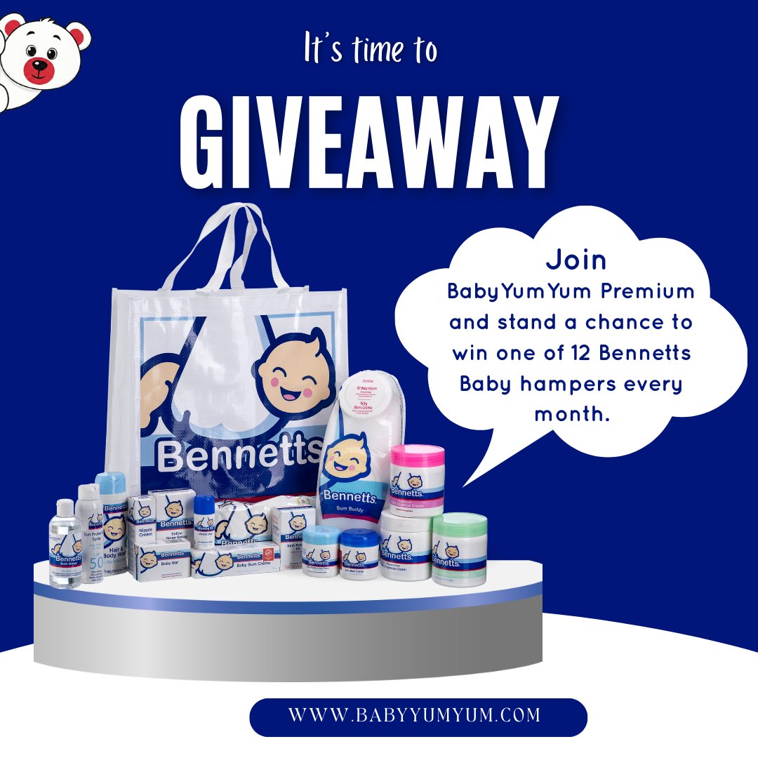 A little love for you and your baby 💛.

Join BabyYumYum Premium and stand a chance to win a Bennetts Baby Hamper every month in 2026, valued at R1150 and filled with gentle baby-care essentials. 🍼

👉 Sign up here:zurl.co/fVlNC 
T&amp;Cs apply.

#BYYPremium #BabyYumYum
