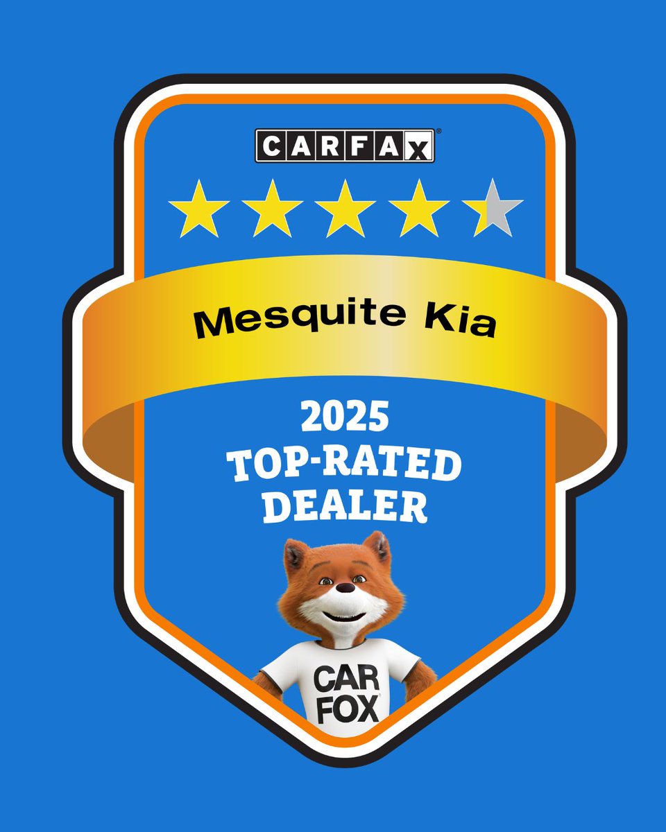 MesquiteKia's tweet image. A huge thank you to our amazing community for the support! Being named a 2025 Top Rated Dealer makes us even more excited to keep delivering the experience you deserve. ⭐🚗 

ow.ly/BlBb50YtJMm

#TopRatedDealer #CarfaxTopRated #DriveWithConfidence #CustomerAppreciation
