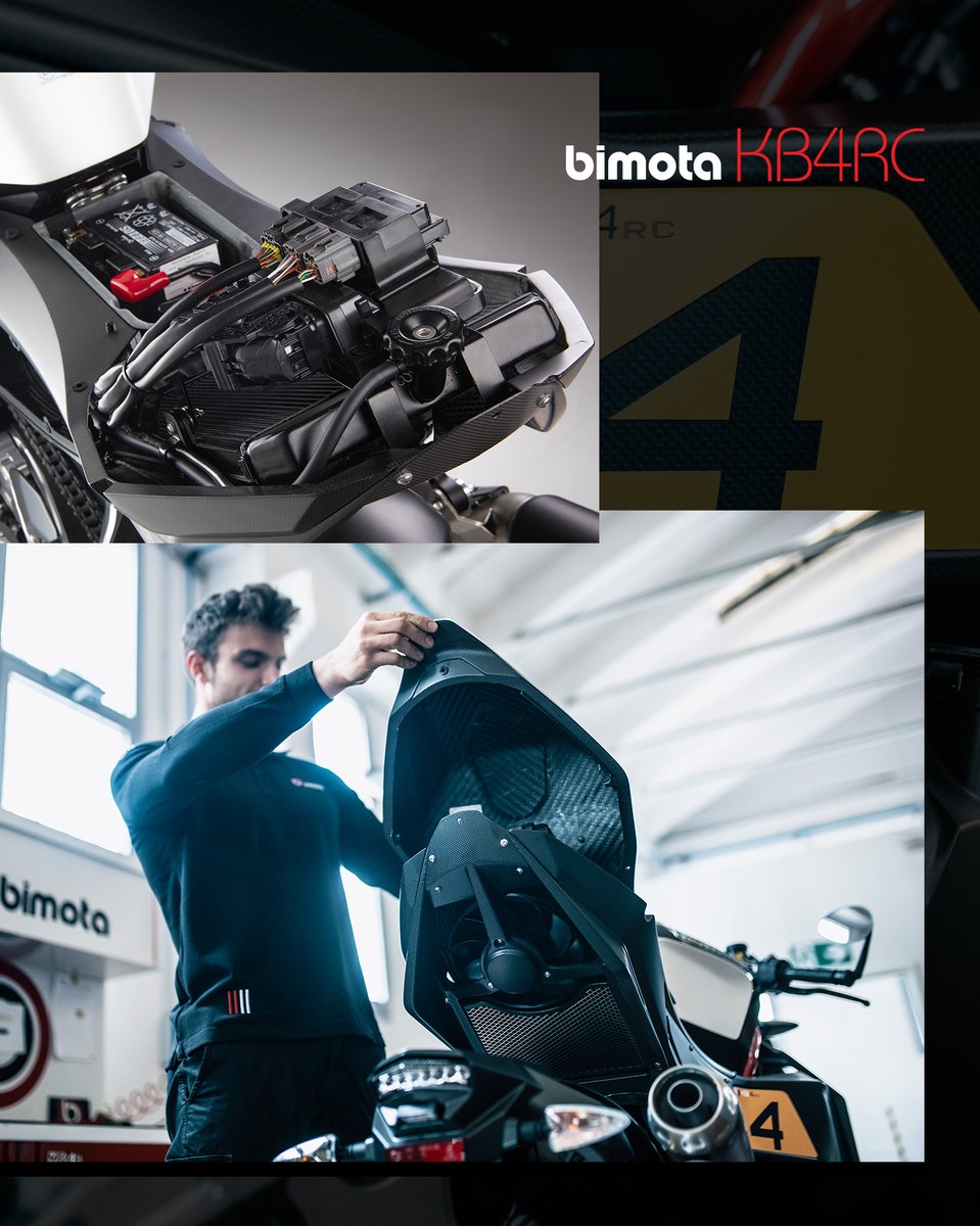 bimota_JP's tweet photo. 1,000ccクラスのパワーと600cc並みの鋭いハンドリングを両立させるには、ショートホイールベース化が不可欠でした。
これを実現するため、ラジエータをリヤ側へ移設するレイアウトを採用しました。
~ピエルルイジ・マルコーニ(ビモータ S.p.A. COO(最高執行責任者))~
#bimota #ビモータ #KB4RC https://t.co/SqowGNXNR2
