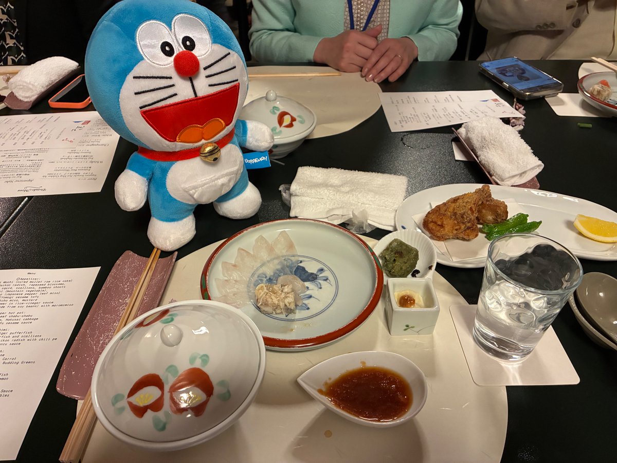LordMcConnell's tweet image. Doraemon has moved with the UK delegation to our conference centre near Mount #Fuji - it's time for us to discuss security cooperation, trade and the geopolitical situation. While he enjoys another excellent meal. #UKJapan