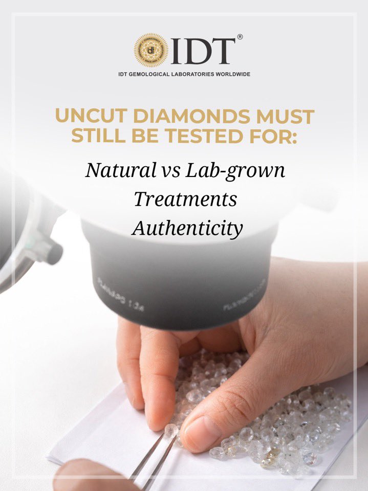IDTWORLDWIDE's tweet photo. Uncut diamonds: nature's raw beauty! 🌟 

Don't skip verification - ask about colour, clarity, carat, origin &amp; independent grading. “Uncut” describes look, not certification. 

#uncutdiamonds #naturaldiamonds #diamondverification #idt #insistonidt https://t.co/0VoBYAISeo