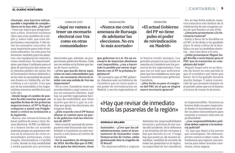 💚 "Los alcaldes del PRC no me han presionado para pactar el presupuesto, estamos unidos."

Entrevista a <a href="/fdezvianaprc/">Paula Fernández Viaña</a> en el Diario Montañés

#CantabriaMereceMas