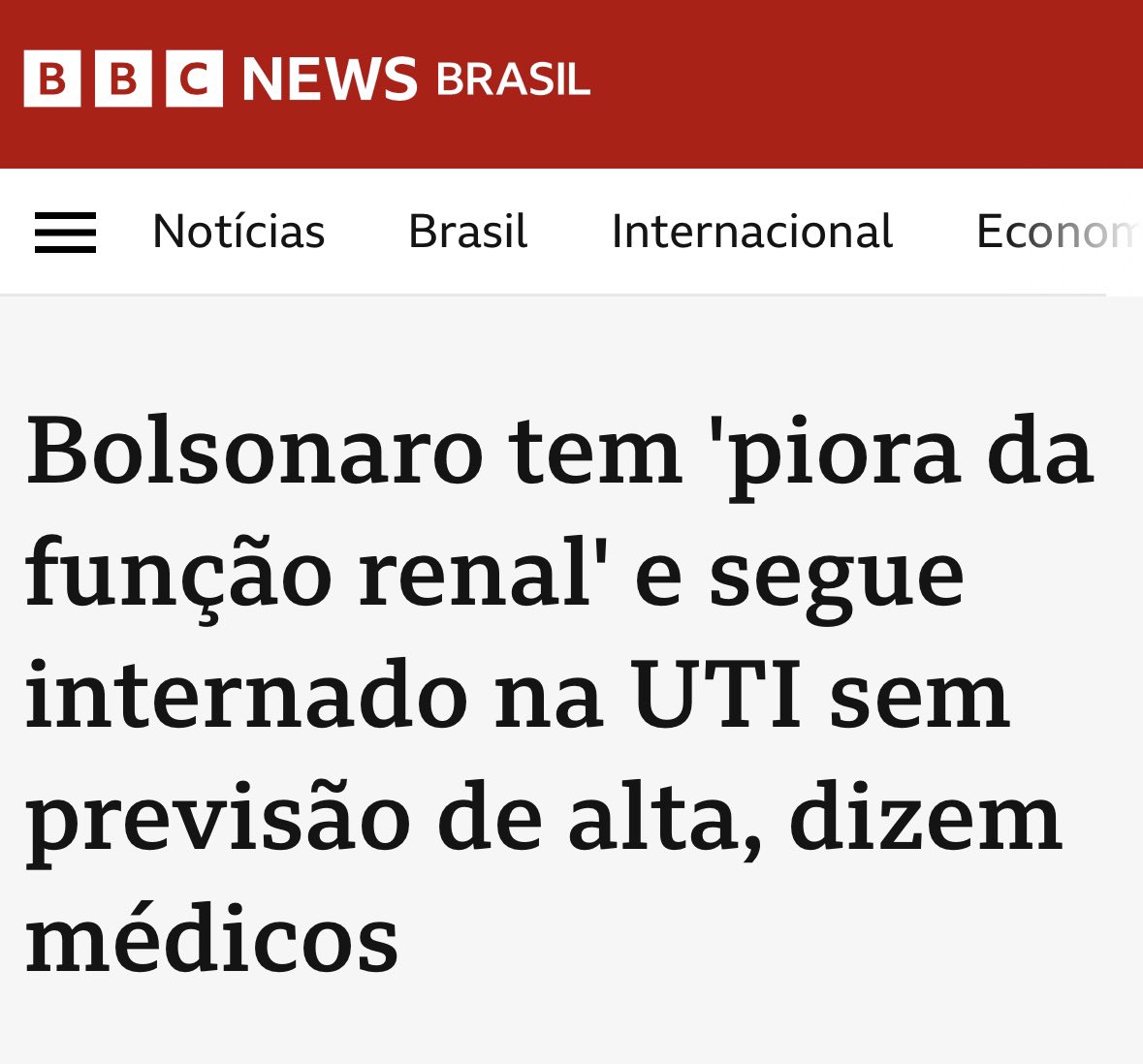 lordivan22's tweet photo. Brasil 🇧🇷: Repercute internacionalmente o estado de saúde do ex-presidente Jair Bolsonaro. https://t.co/ZlwZS6HB64