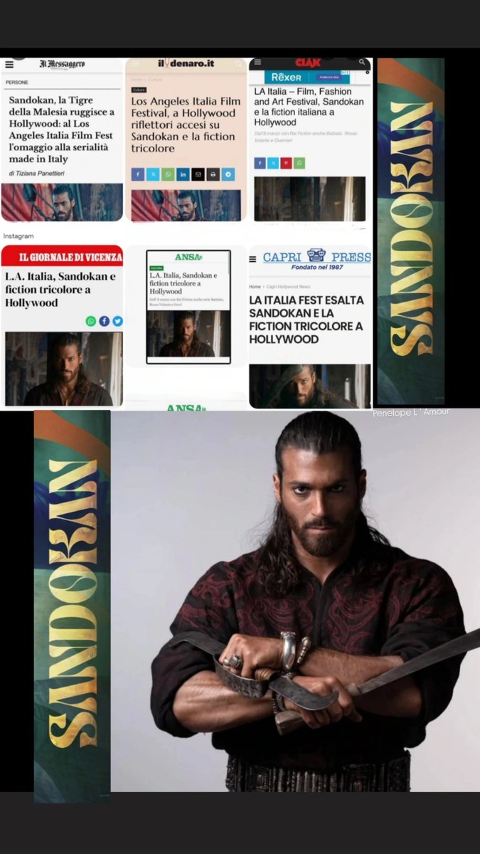 RESUMEN SEMANAL 
     DEL  KRAL 👑 👑

LUNES 
💫
La prensa italiana se hace eco de la presencia de #Sandokan en el festival LA Italy Film de Los Ángeles ( USA )

# Sandokan Around The World 🥇
# Can Sin Fronteras 😎
#CanYaman  ♾️