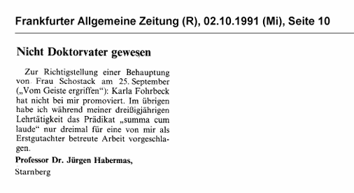 Habermas als Leserbriefschreiber.