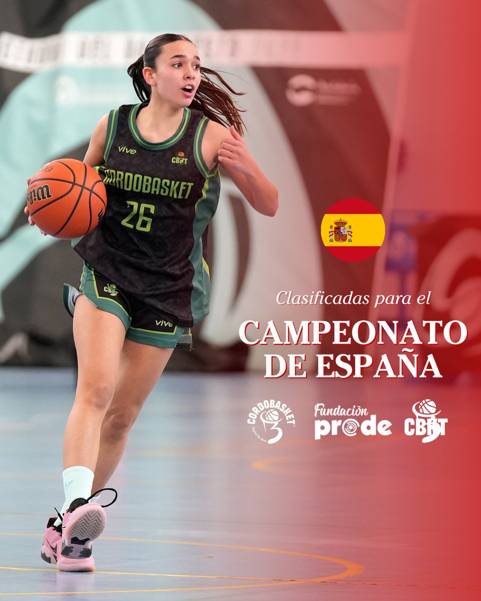 CordobasketCD's tweet photo. 🇪🇸 ¡𝐂𝐥𝐚𝐬𝐢𝐟𝐢𝐜𝐚𝐝𝐚𝐬 𝐩𝐚𝐫𝐚 𝐞𝐥 𝐂𝐚𝐦𝐩𝐞𝐨𝐧𝐚𝐭𝐨 𝐝𝐞 𝐄𝐬𝐩𝐚𝐧̃𝐚! ❤️

🤩 ¡Nuestras júnior @FundacionProde logran la medalla de bronce en el CADEBA y obtienen su billete para el Campeonato de España!

#CordoBasket #CBKT 💚🤍 https://t.co/kC3yIcj7f9