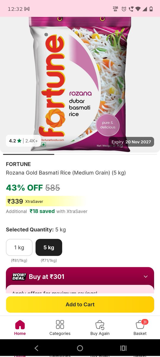 TigerPathan2023's tweet photo. @instamart_it Why Instamart is charging extra amount. 

Same product is available at the lower price. https://t.co/jLA5eScLgW
