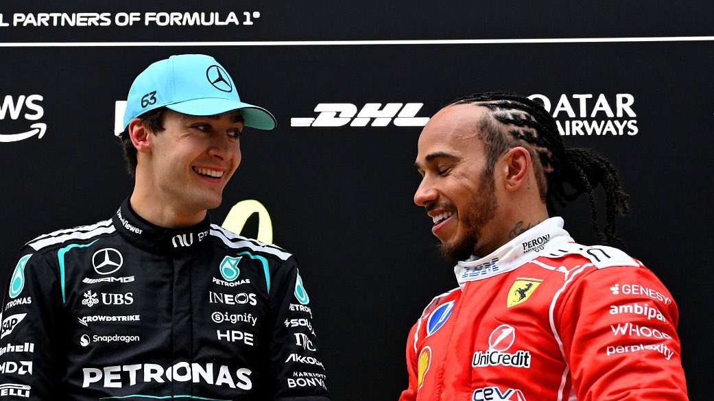 George Russell on Lewis Hamilton and Charles Leclerc's battle:

"I was just waiting for the two of them to collide and they somehow didn't. It was some of the most aggressive racing I've seen for a while. If I wasn't trying to win the race, I would've enjoyed the battle.." 

😭