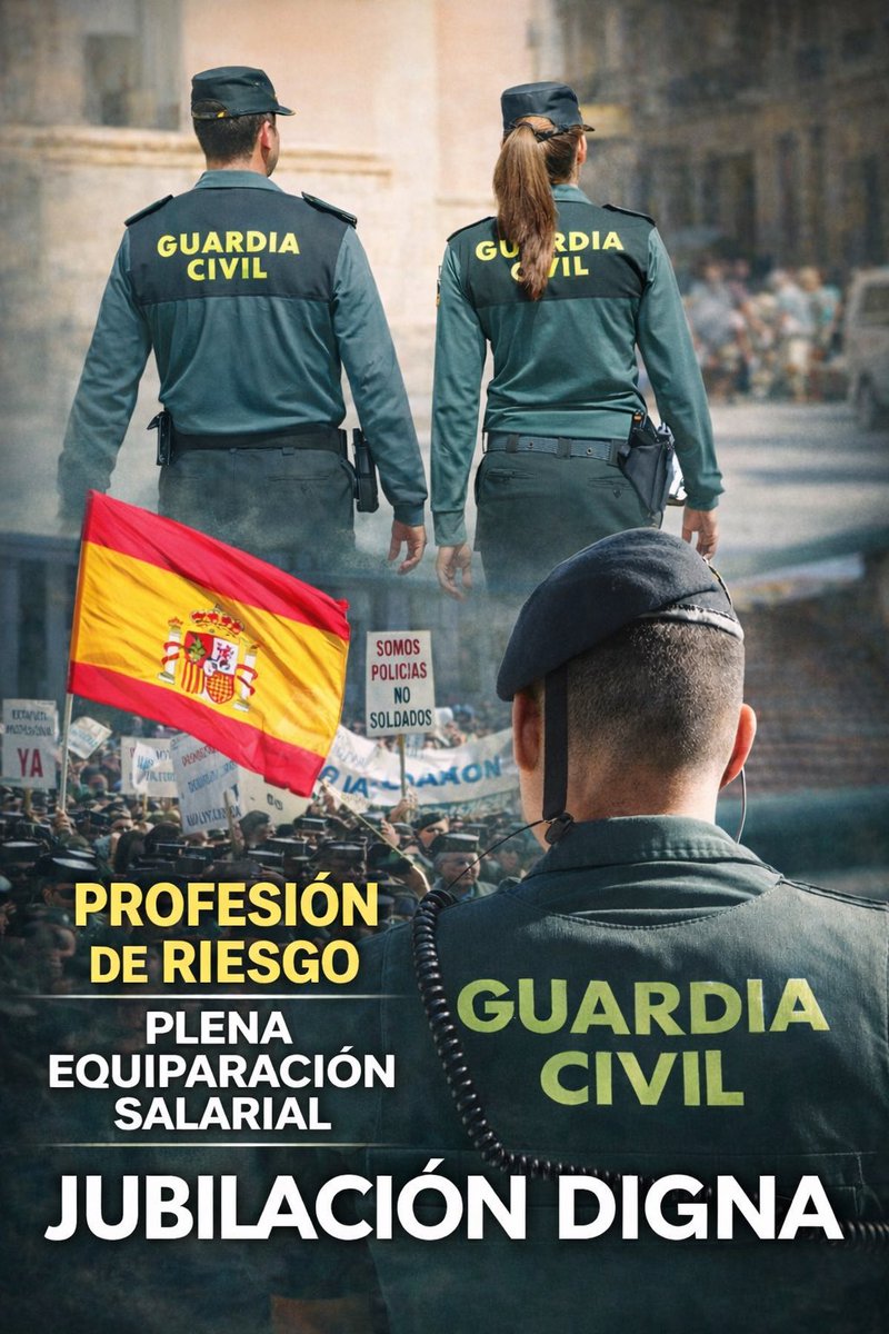 🚨 ES HORA DE DAR UN PASO AL FRENTE

Guardias civiles y policías nacionales llevamos años reclamando lo que es justo:

▪️ Profesión de riesgo
▪️ Plena equiparación salarial
▪️ Jubilación digna

📢 El lunes la Plataforma anunciará en rueda de prensa las acciones que se van a