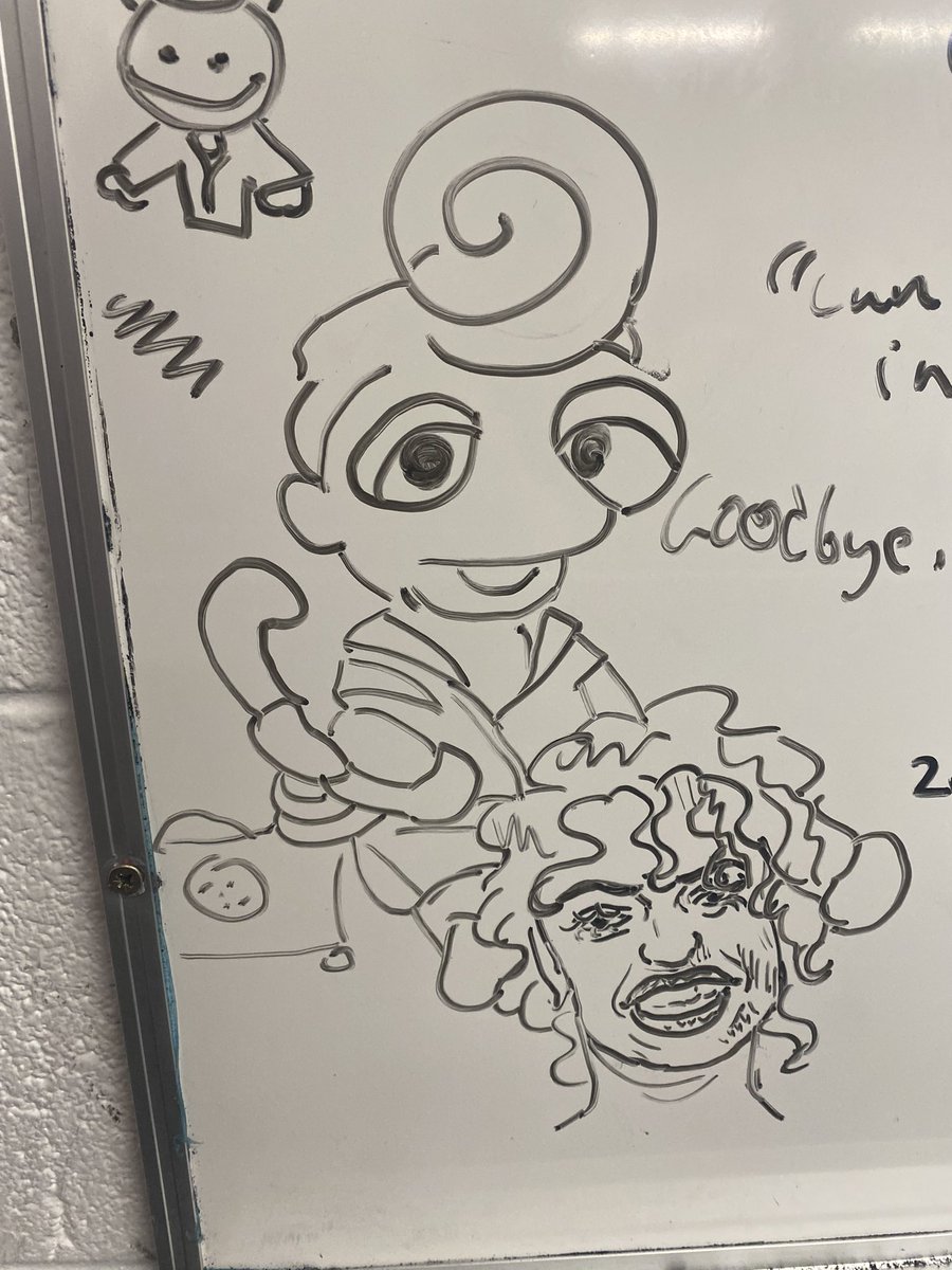 Catzzzzzzx3's tweet photo. My best friend drew Wally for me on the whiteboard and Iโm SOBBING ๐ญ๐ฅน๐ฅน #whwt #WallyDarling #welcomehome https://t.co/XYMDNxmwlJ